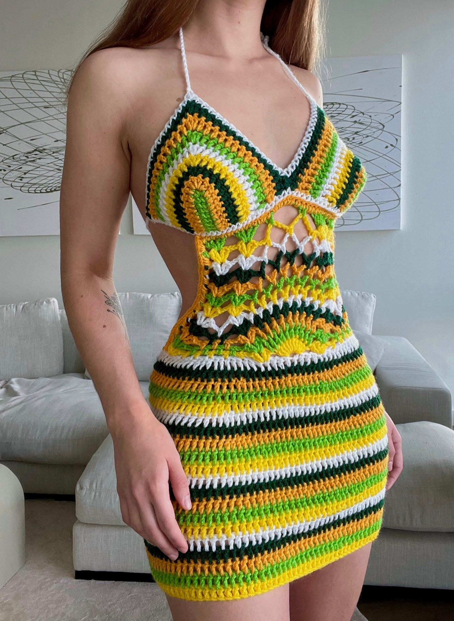 Modelo Crochê Vestido Palma