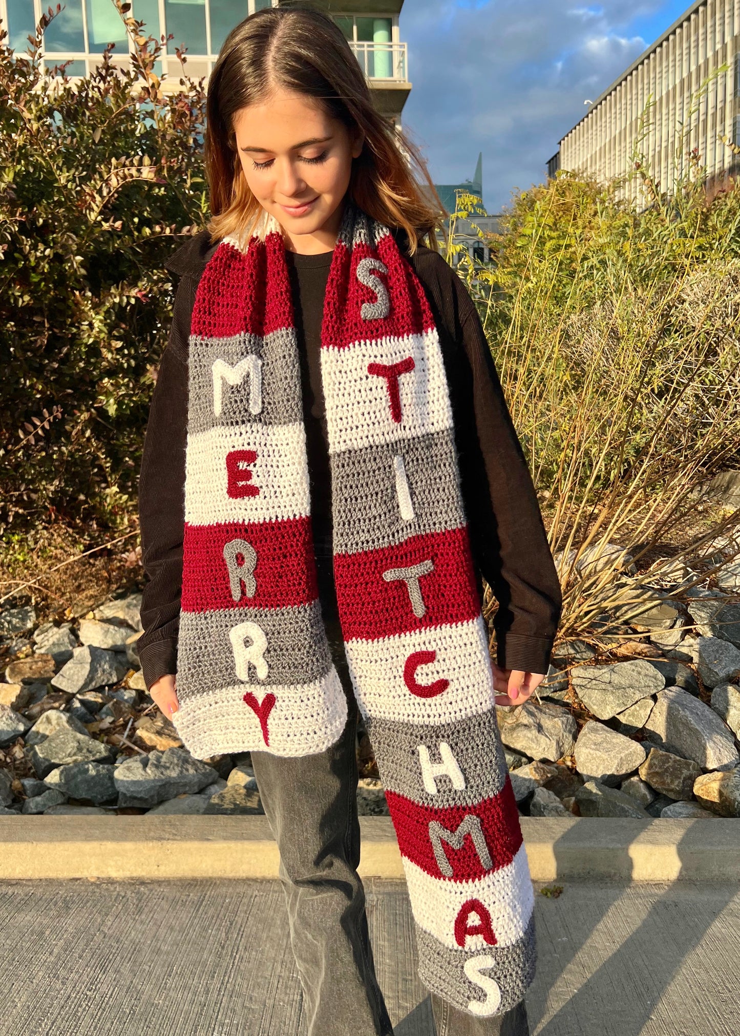Merry Stitchmas Scarf Crochet Pattern