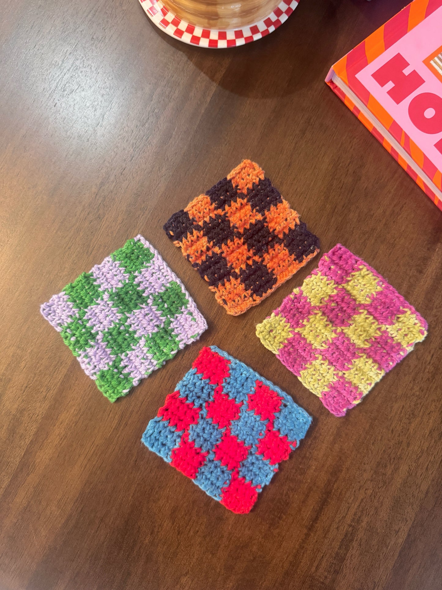 Checkerboard Coasters Crochet Pattern