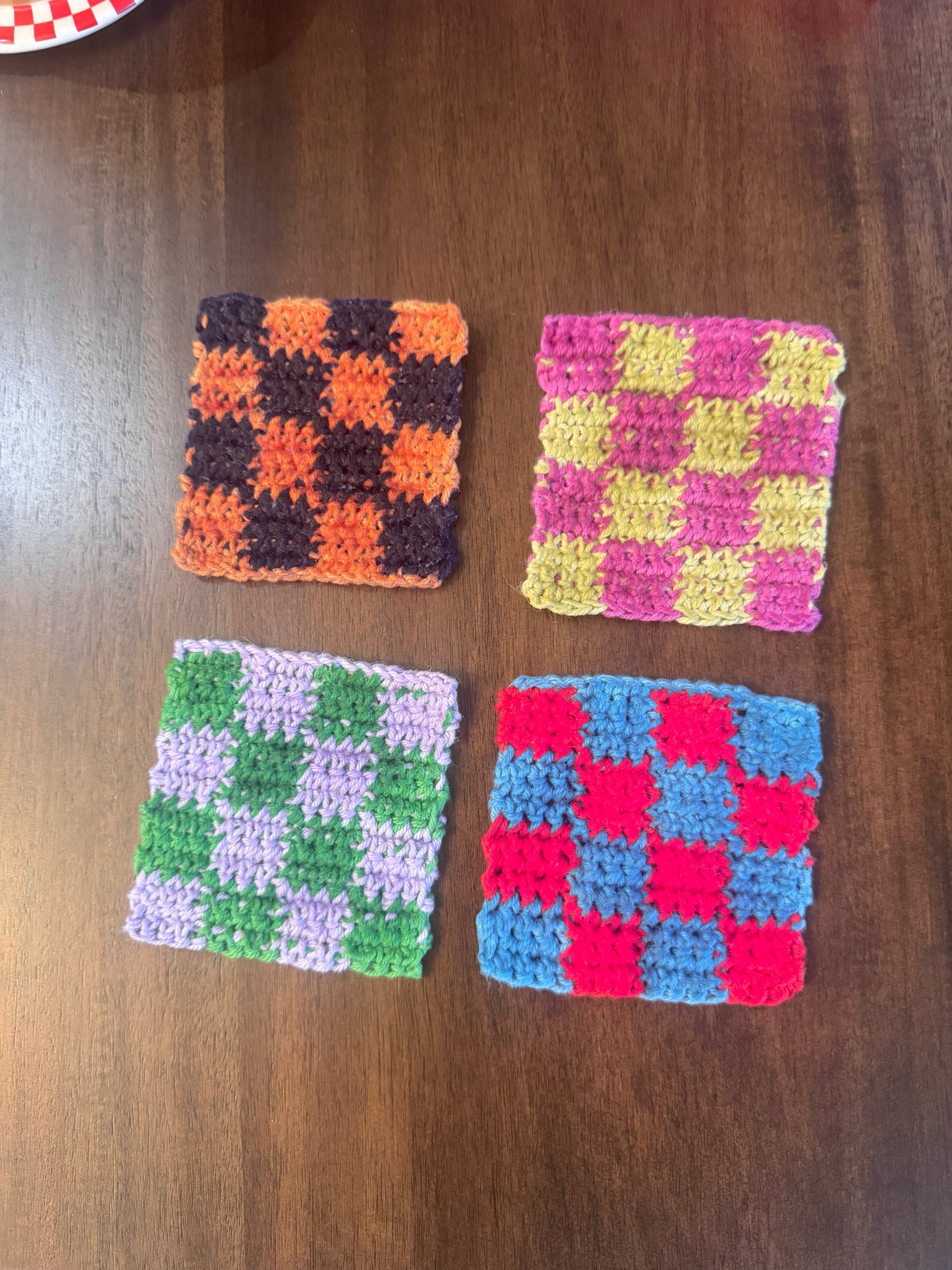 Checkerboard Coasters Crochet Pattern