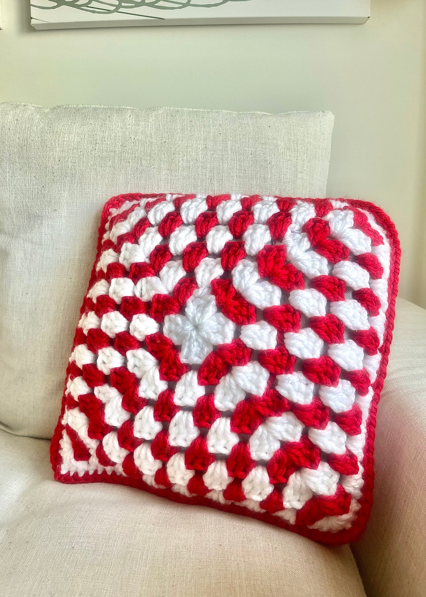 Candy Cane Throw Pillow Crochet Pattern
