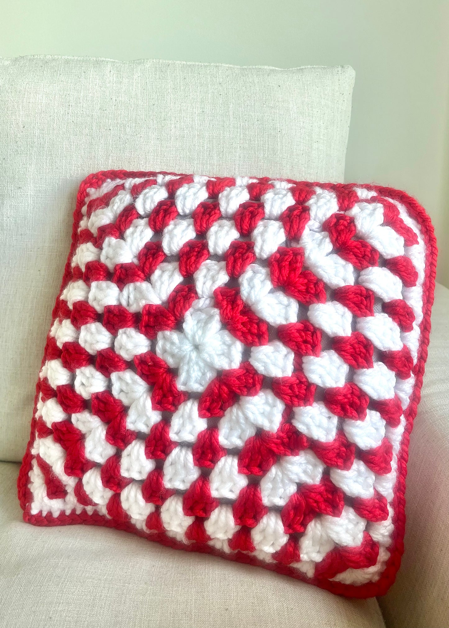 Candy Cane Throw Pillow Crochet Pattern