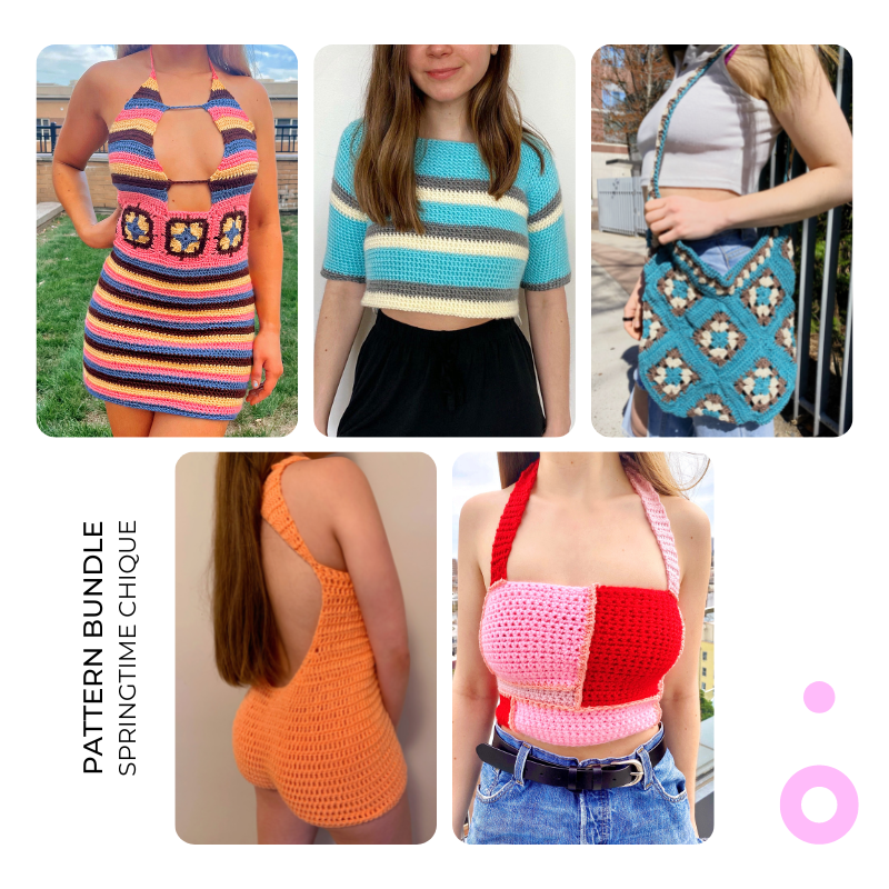 Pacote de padrão de crochê chique primavera