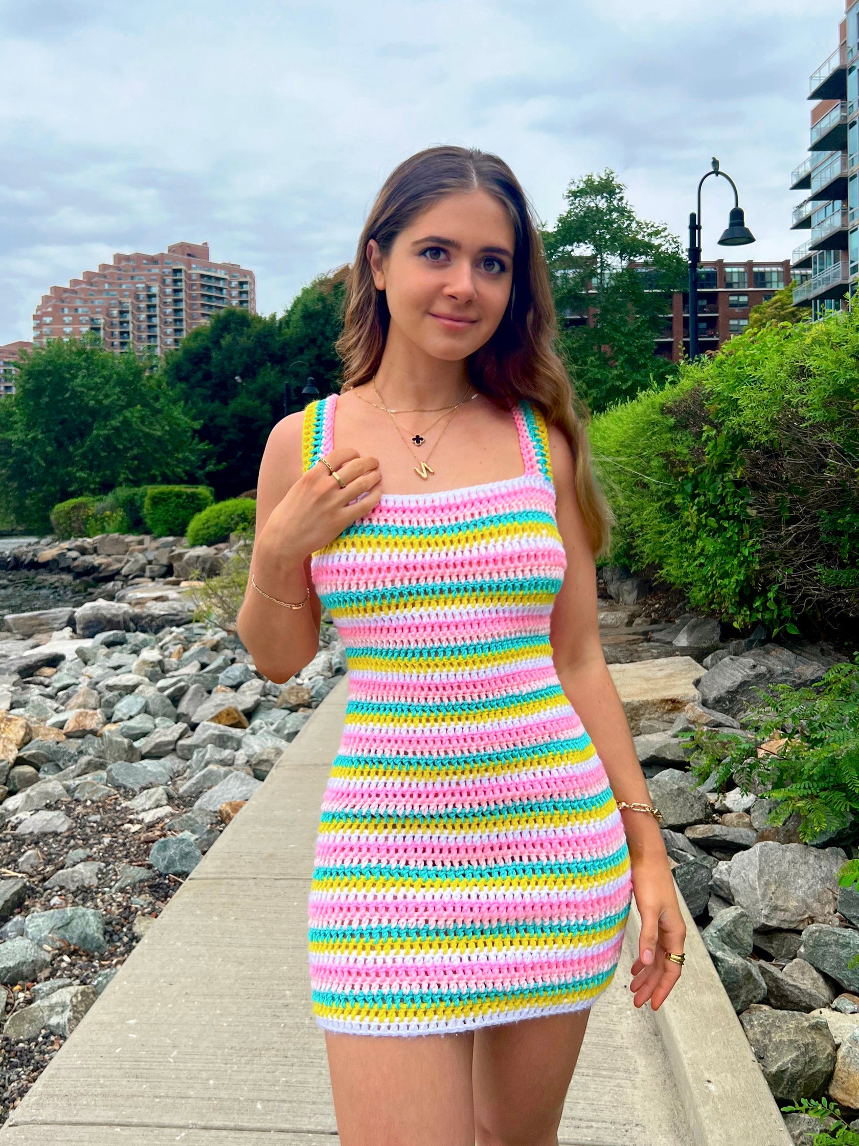 Sedona Dress, Long, Cap Sleeve, Indigo Lily