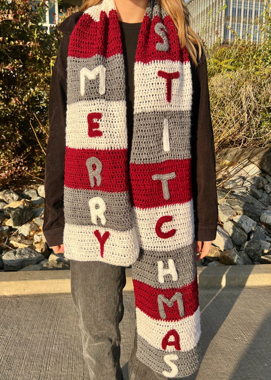 Merry Stitchmas Scarf Crochet Pattern