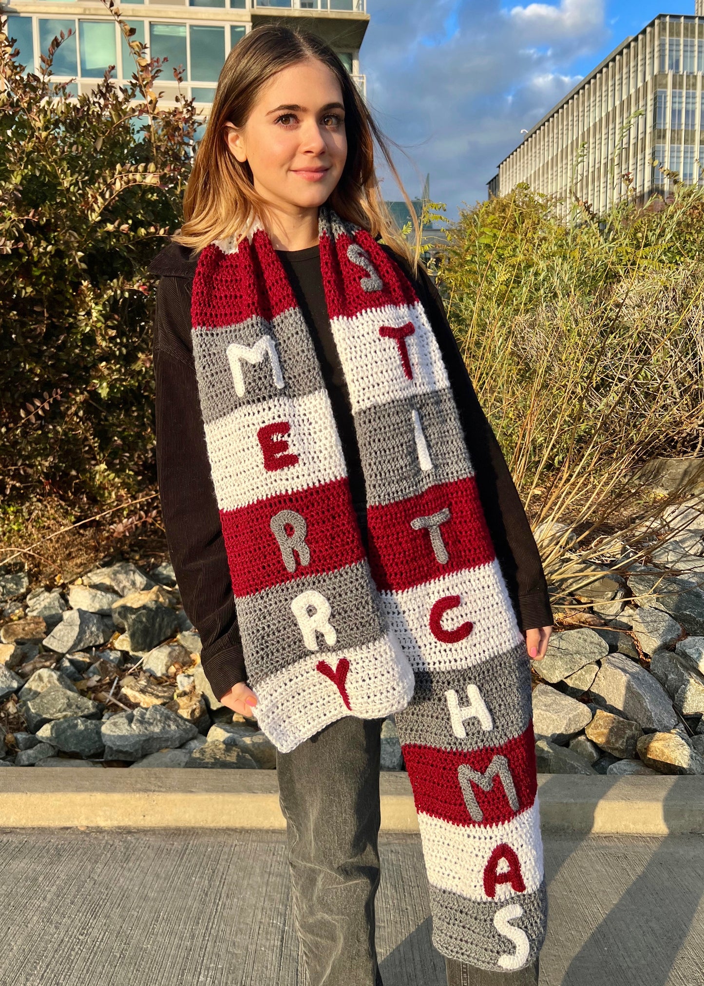 Merry Stitchmas Scarf Crochet Pattern