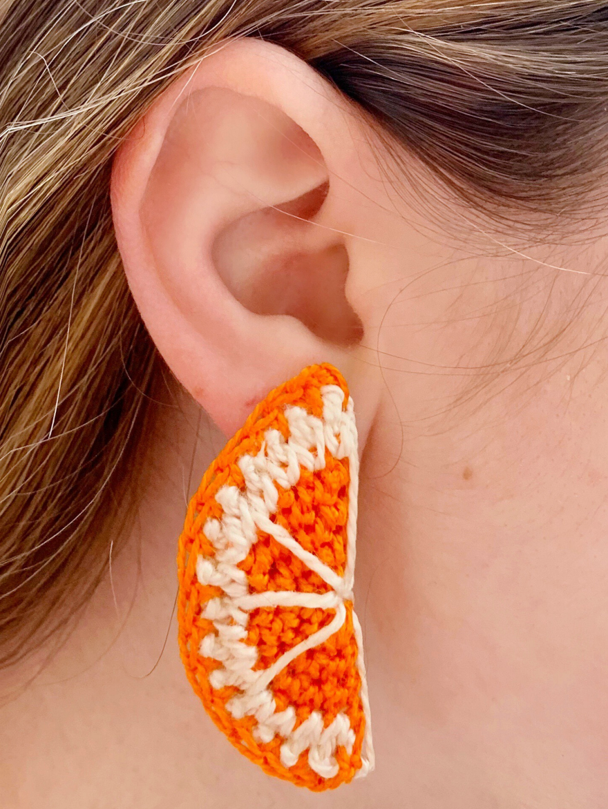 Citrus Slice Earrings Crochet Pattern