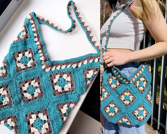 Crochet Pattern - Granny Square Tote Bag